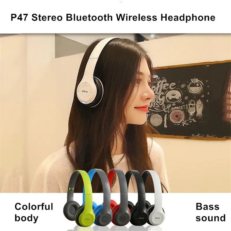 Air Bluetooth Stereo Headphone, Bluetooth Earphone Music Sport Headset with Mic, Wireless Headset for Sports & Music