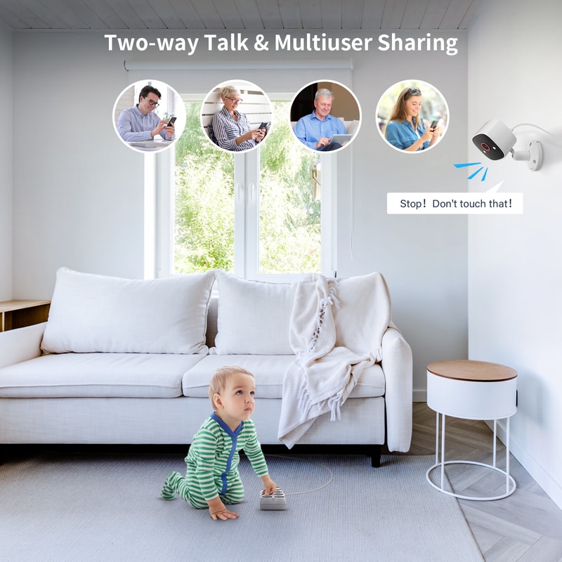 HD Wireless Security Camera, Outdoor/Indoor Use, WiFi, Color Night Vision, Waterproof, Pet Dog Cat Baby Monitor