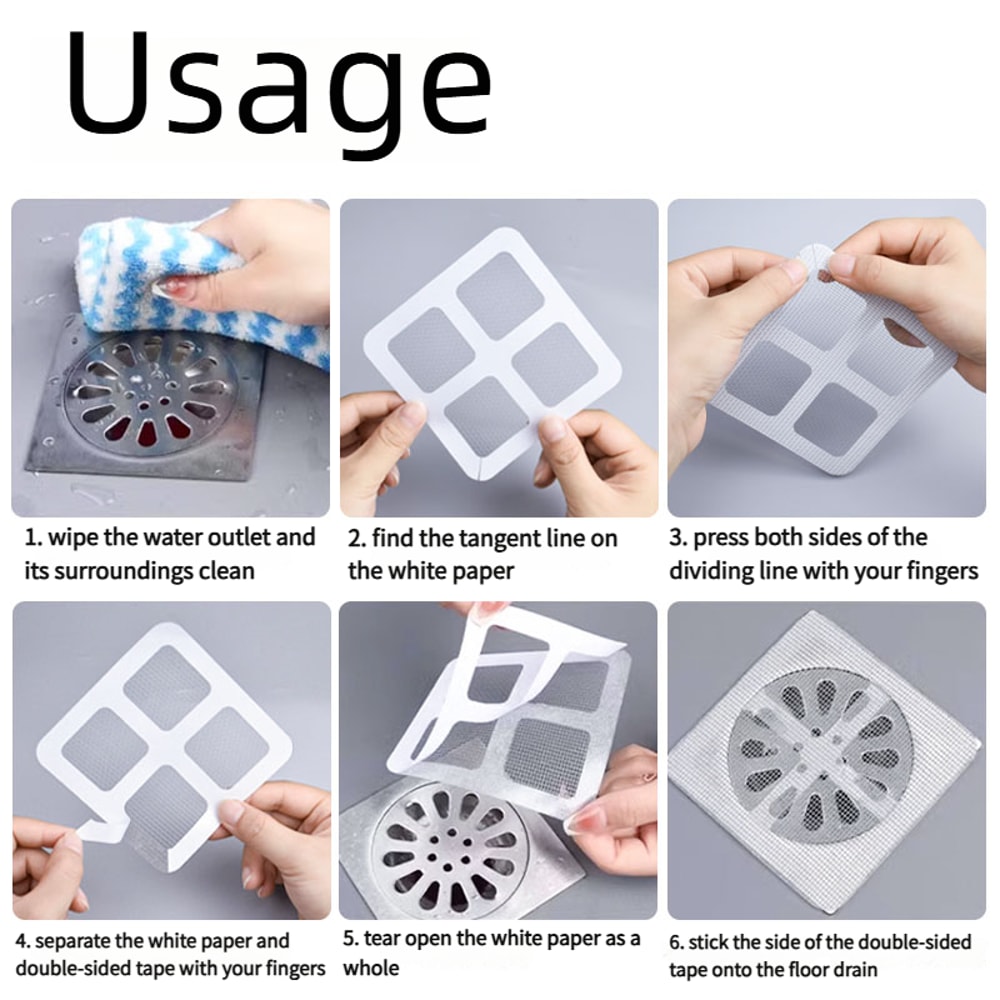 Floor Drain Sticker Insectproof Selfadhesive Bathroom Hair Filter Net Sewer Filter For Kitchen Anti 2
