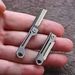 stainless steel mini folding knife, multi-function pocket tool key chain, outdoor camping edc survival knife