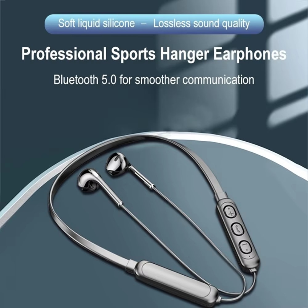 Wireless Bluetooth Headset Neck Hanging Stereo Noise Reduction Universal 50 Sport Headset With Micr 2