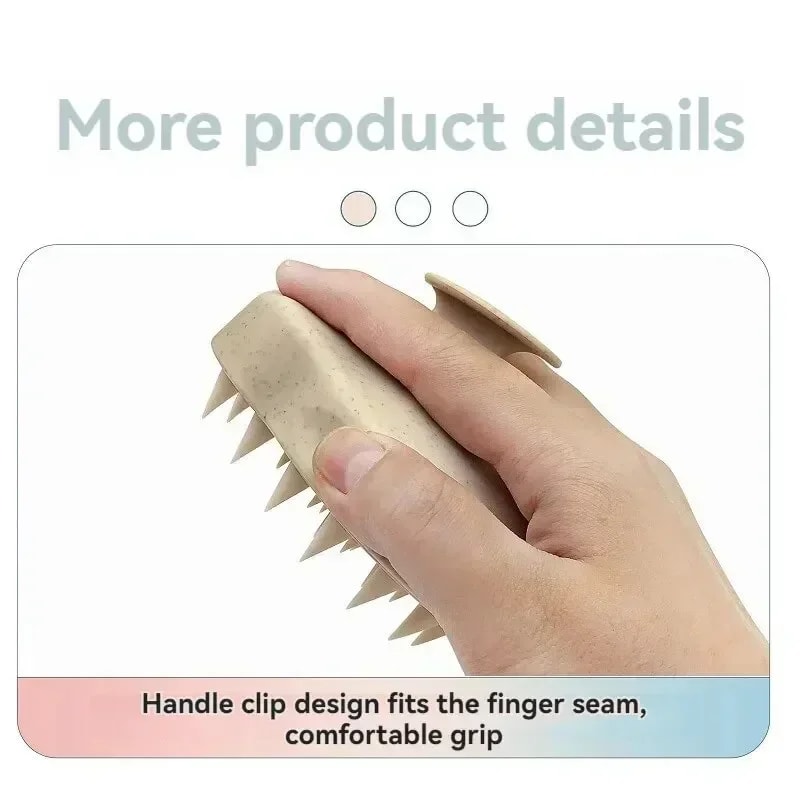 Silicone Hair Wash Brush Wheat Straw Hair Scalp Scratching Comb Silicone Head Brush Stop Itch Haird 2