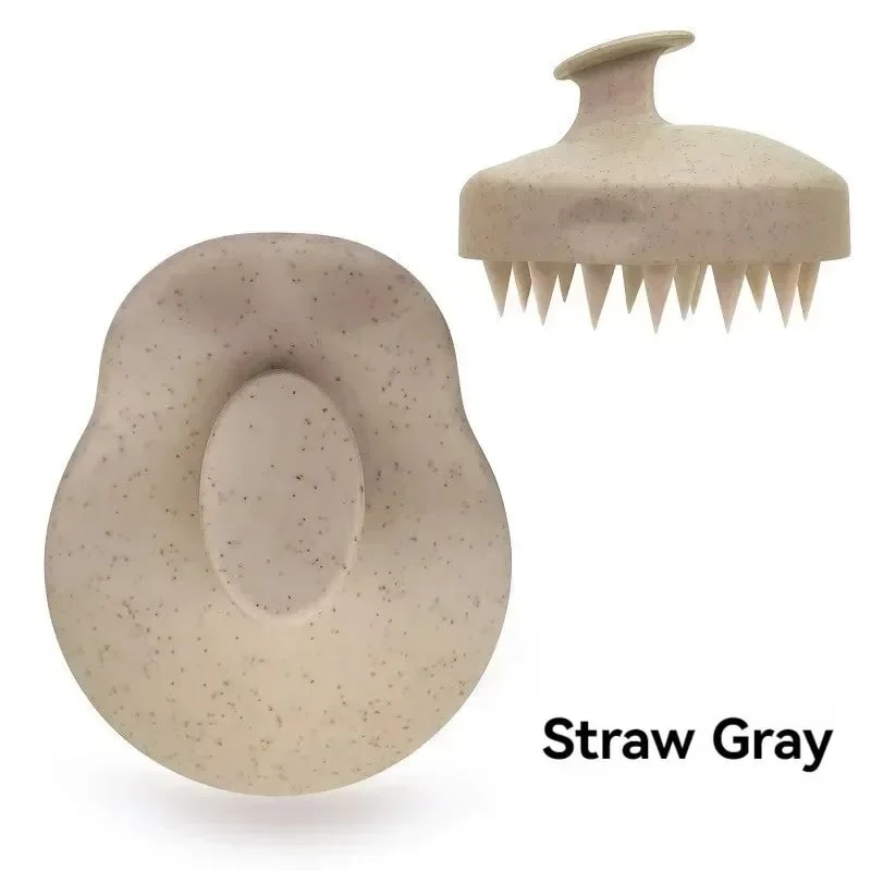 Silicone Hair Wash Brush Wheat Straw Hair Scalp Scratching Comb Silicone Head Brush Stop Itch Haird 4