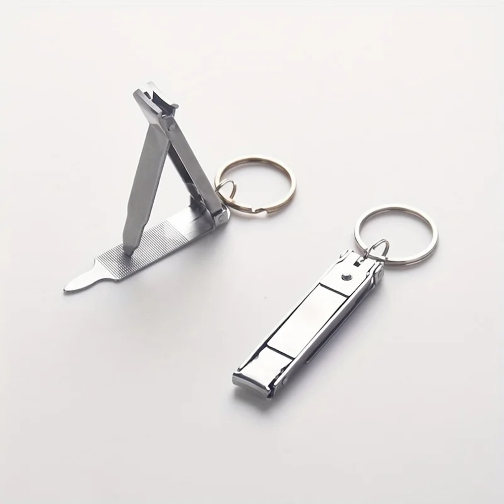 Fold able Ultra-Thin Portable Stainless Steel Nail Cutter, Trimmer Scissor Manicure Pedicure Tool, Fingernail Clipper