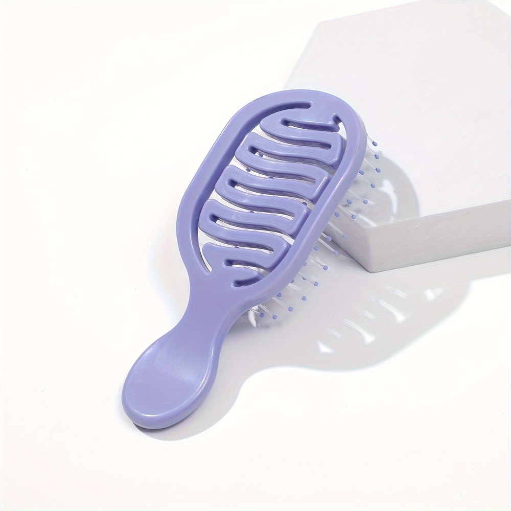 Mini Track Hairbrush, Portable Hollow Design with Nylon Bristles, Ergonomic Handle, Compact and Lightweight