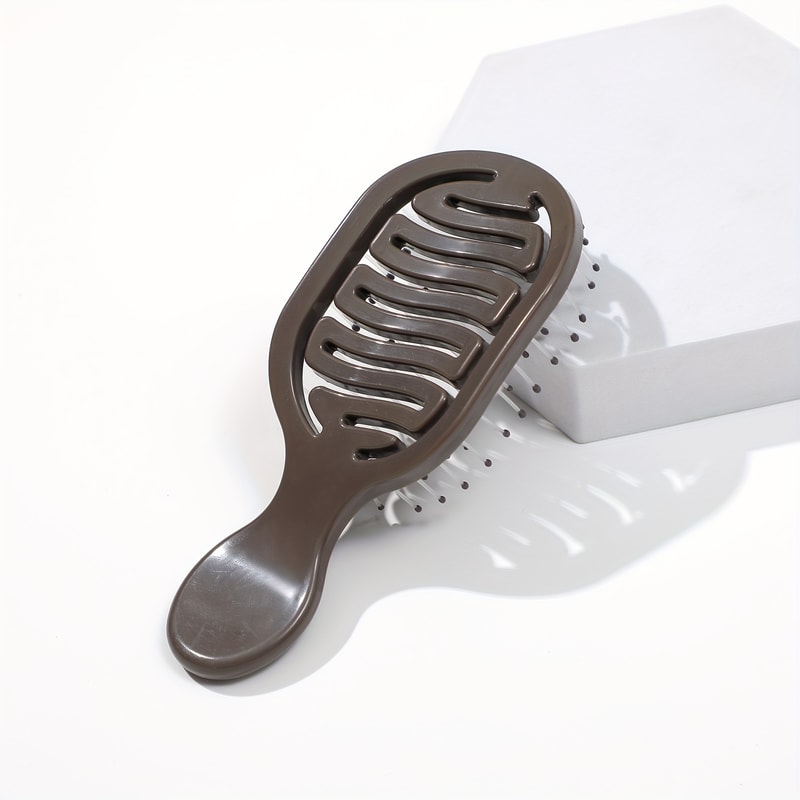 Mini Track Hairbrush, Portable Hollow Design with Nylon Bristles, Ergonomic Handle, Compact and Lightweight