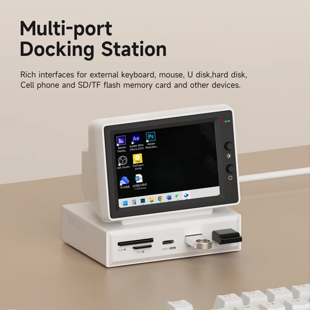 Mini Screen For PC Laptop Mac Book USB C Hub Data Monitor Display Sub Screen For CPU RAM HDD 3