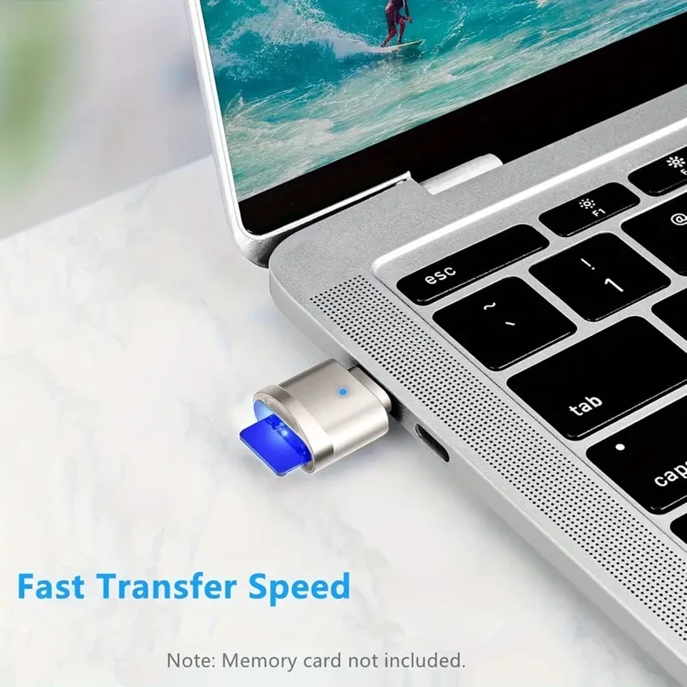 Type C Reader With Zinc Alloy Shell, SD Card Reader with USB C to USB Adaptor, Compatible with Laptop, MacBook, Samsung