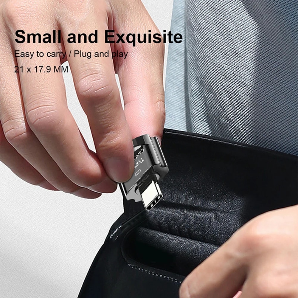 Plug And Play TypeC Mini Mobile Phone Card Reader HighSpeed TF Card OTG Reader Stable Transmission 5