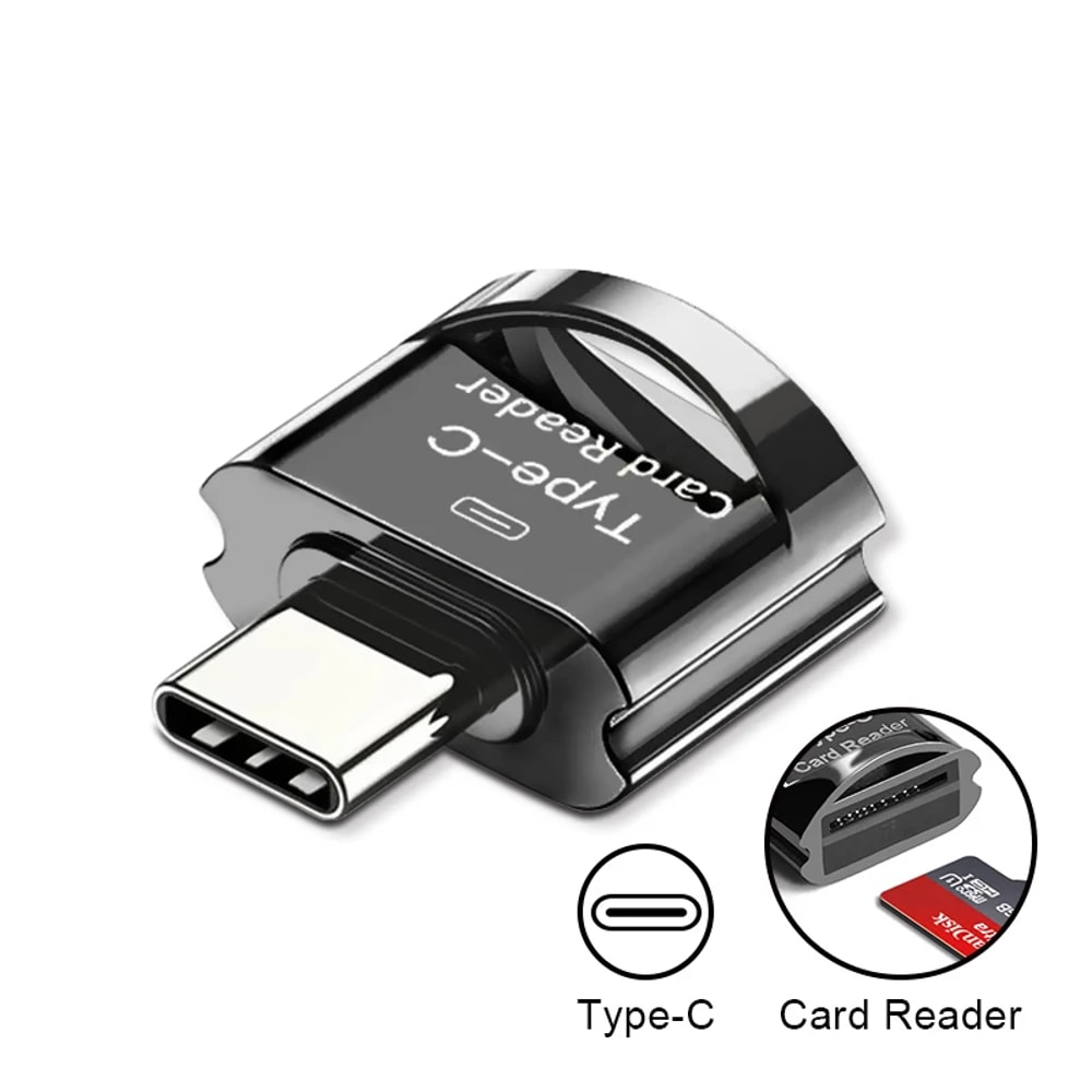 Plug And Play TypeC Mini Mobile Phone Card Reader HighSpeed TF Card OTG Reader Stable Transmission 3
