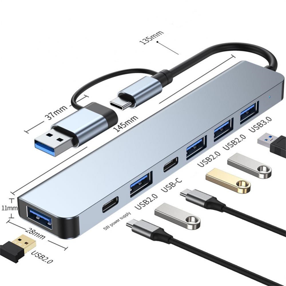 USB C 3.0 HUB Type C to Multi 4K HDMI Monitor Video Converter, Ethernet VGA PD Power Adaptor Docking Station Laptop