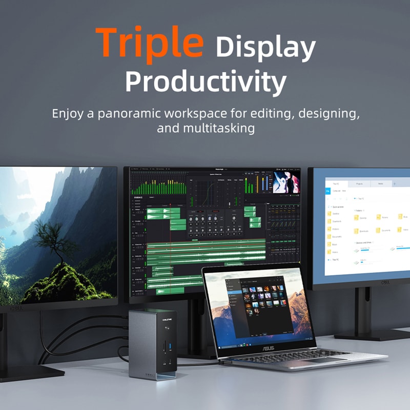 USB C Dock Station HDMI Type C Lan Port For Laptop And Mac Book Pro 3