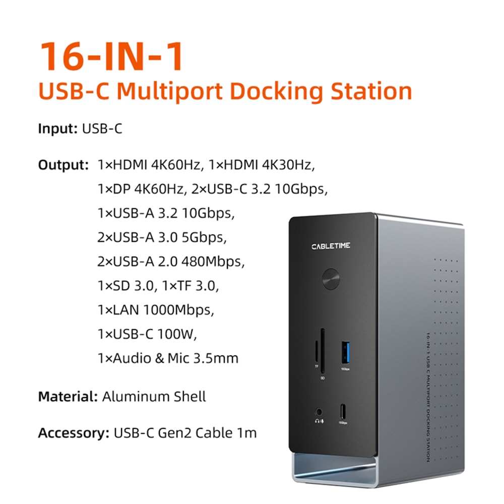 USB C Dock Station HDMI Type C Lan Port For Laptop And Mac Book Pro 6