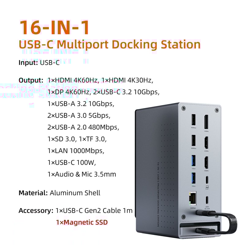 USB C Dock Station HDMI Type C Lan Port For Laptop And Mac Book Pro 7