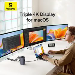 usb c hub for mac system, hdmi 4k 60hz mst triple display, 11-in-1 hub docking station for mac book air pro