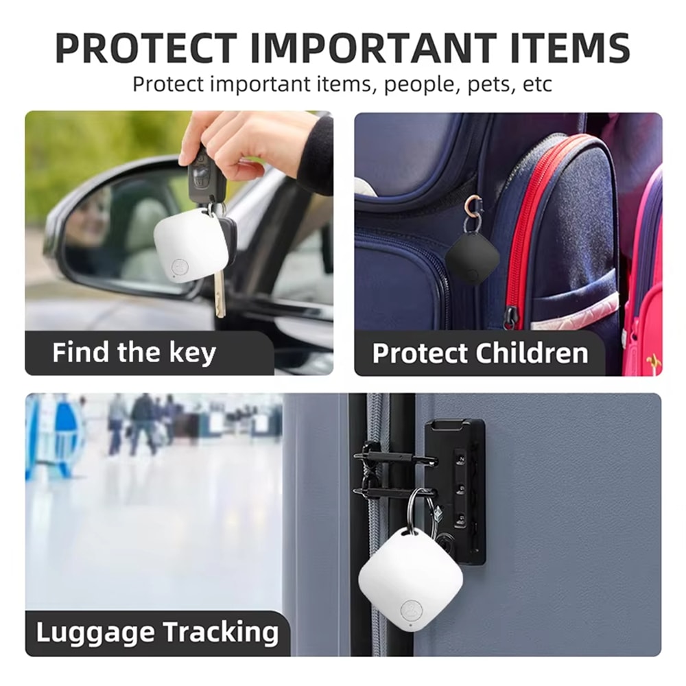 Smart Bluetooth GPS Tracker Tag With AntiLost Reminder Android IOS App Compatible Car Key Pet Finde