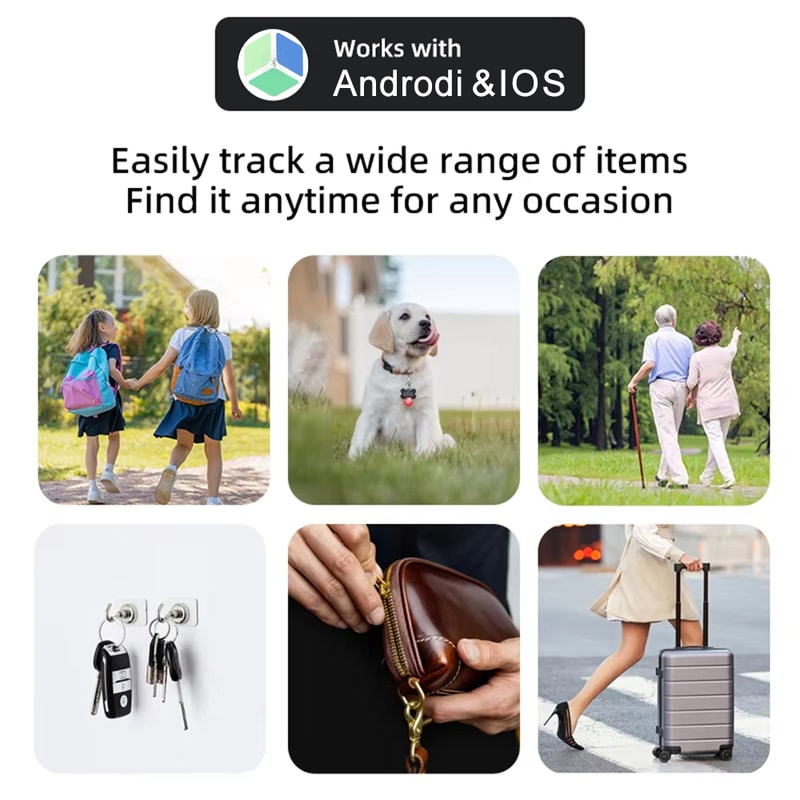 Smart Bluetooth GPS Tracker Tag With AntiLost Reminder Android IOS App Compatible Car Key Pet Finde