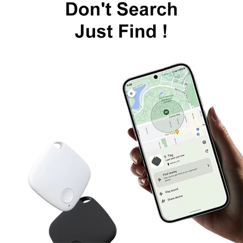 Smart Bluetooth GPS Tracker Tag With AntiLost Reminder Android IOS App Compatible Car Key Pet Finde