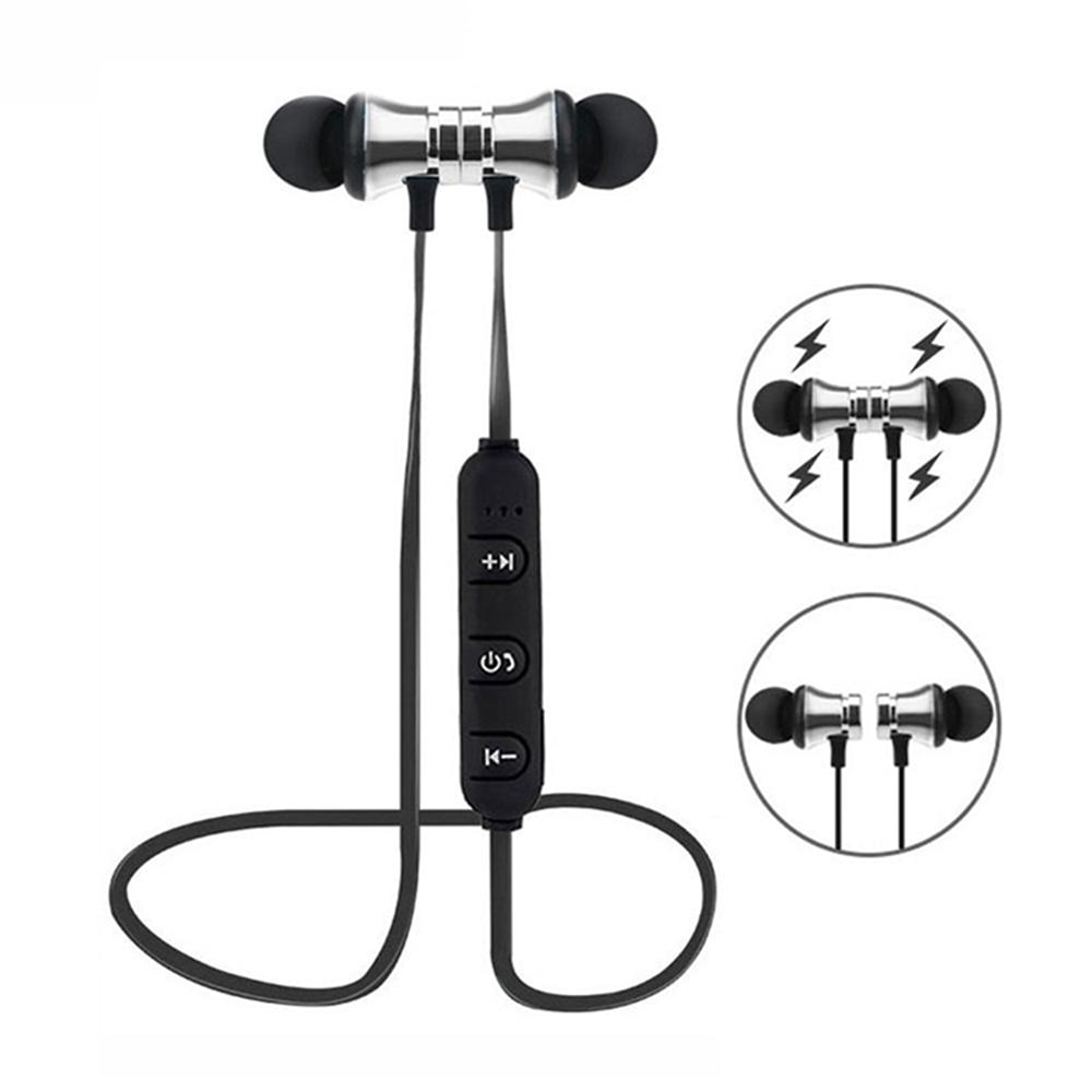 Sports Running Bluetooth Earphone, Magnetic Wireless Headset, Bass Stereo Headphones, with Microphone for All Phones