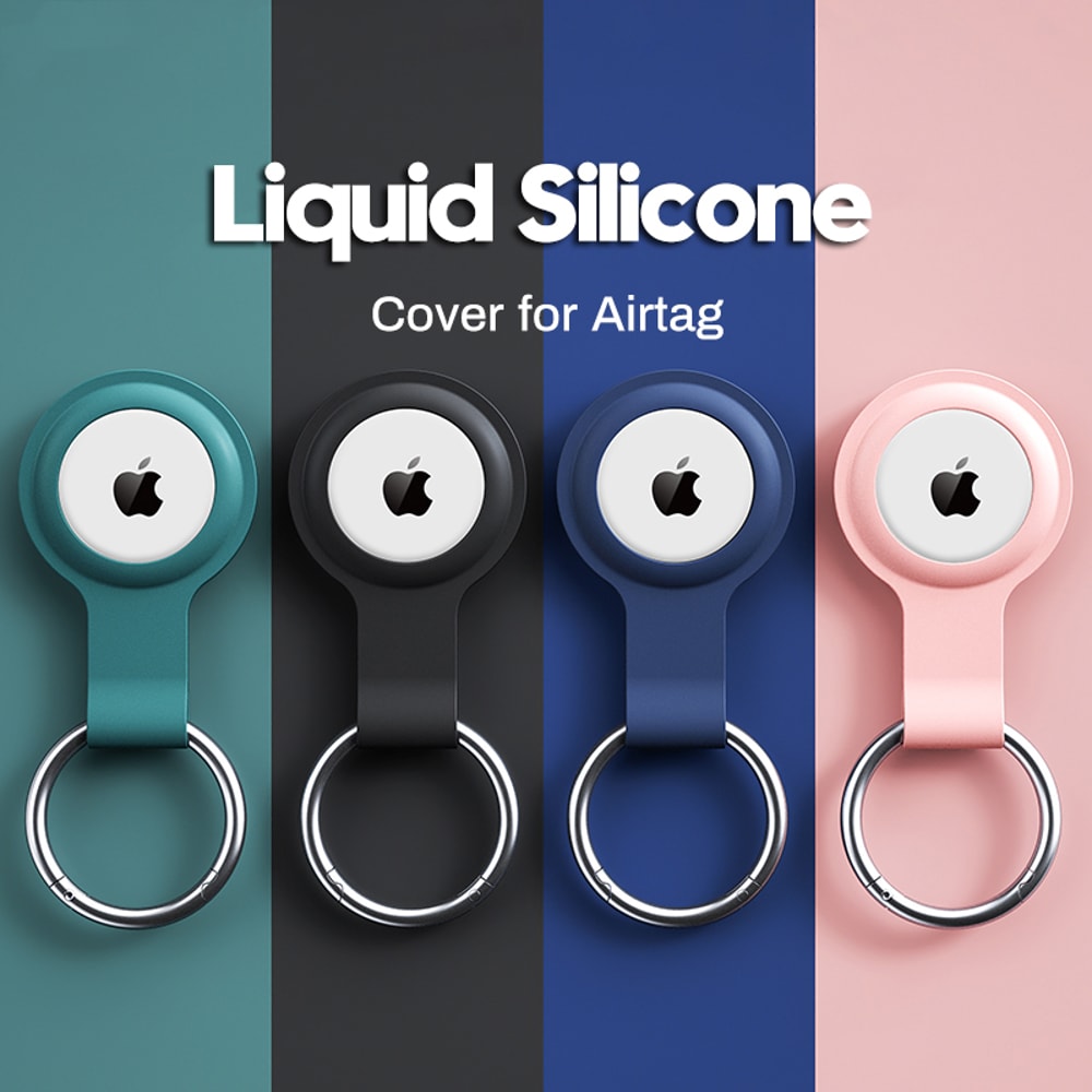 Cover For Apple Air Tags Case Liquid Silicone Protective Shell AntiScratch Sleeve Key Chain Tracker 1