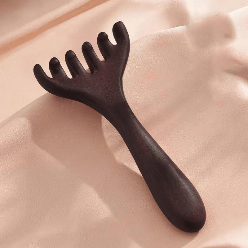 Wooden Meridian Massage Comb Antistatic 6Claw Head Massager Promote Blood Circulation 3