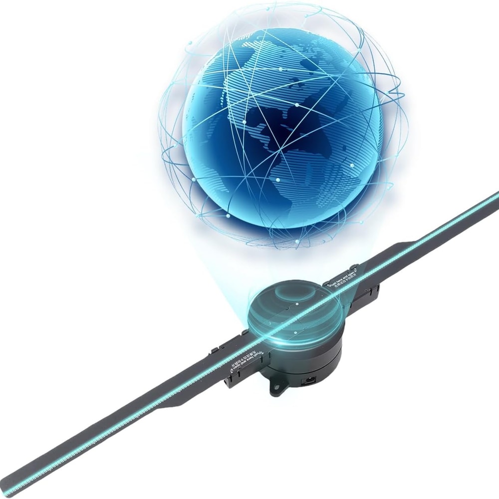 Hologram Fan Projector, LED Sign, Holographic Player, Image Video Display Light, Shop Bar Party
