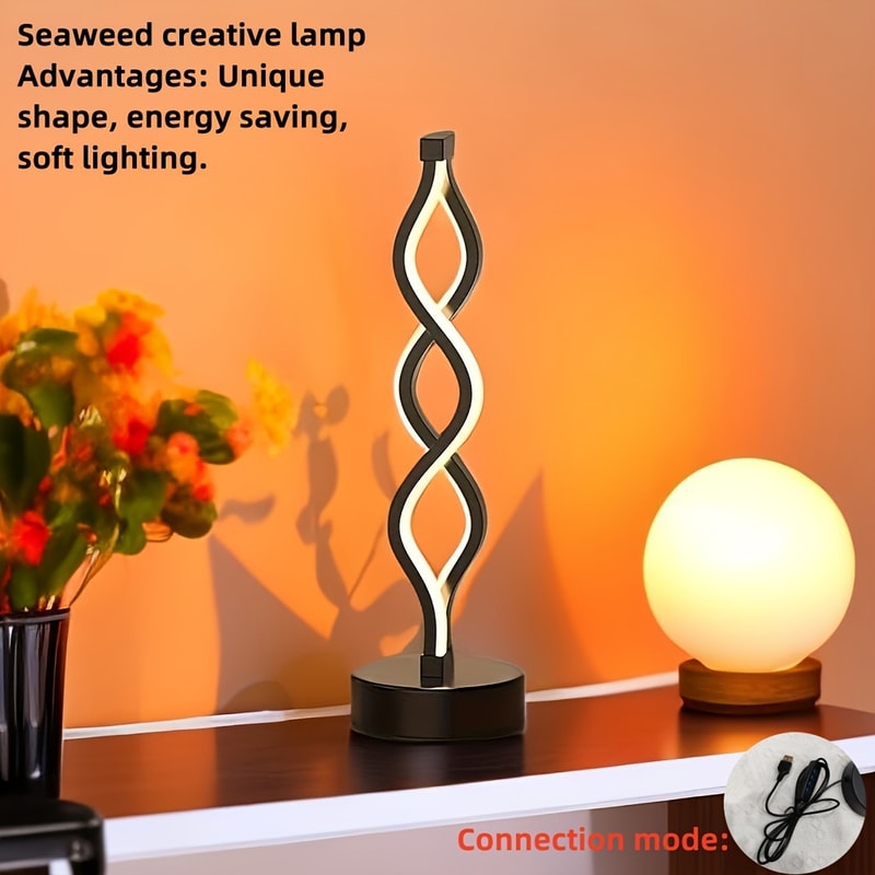 USB Powered Seaweed Shaped Desk Lamp Creative Bedside Night Light Unique Table Decor Atmosphere Lig 1