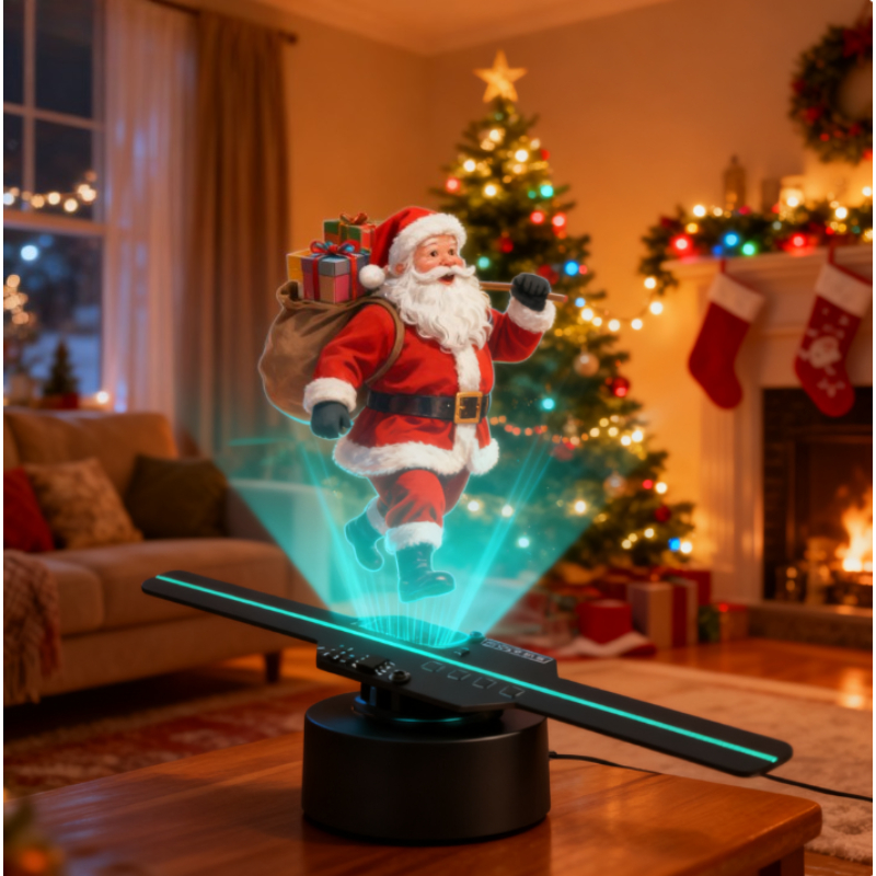 Holographic Projection Fan , Portable Advertising Machine, Suspended Aerial Imaging, Stereoscopic Fan Screen