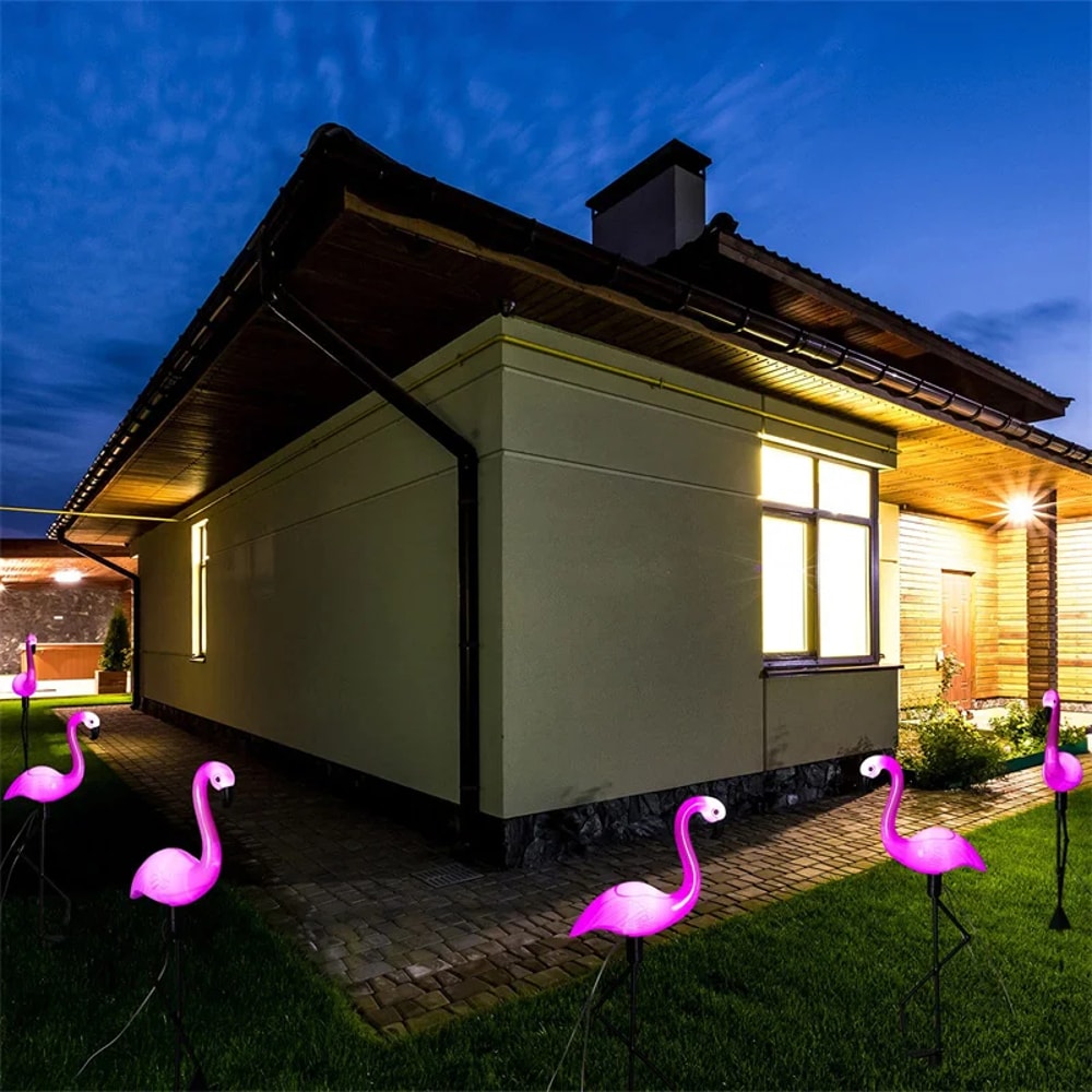 Outdoor Solar Lights Flamingo Garden Led Stake Waterproof LED Landscape Ground Lamp For Pathway Xma 0