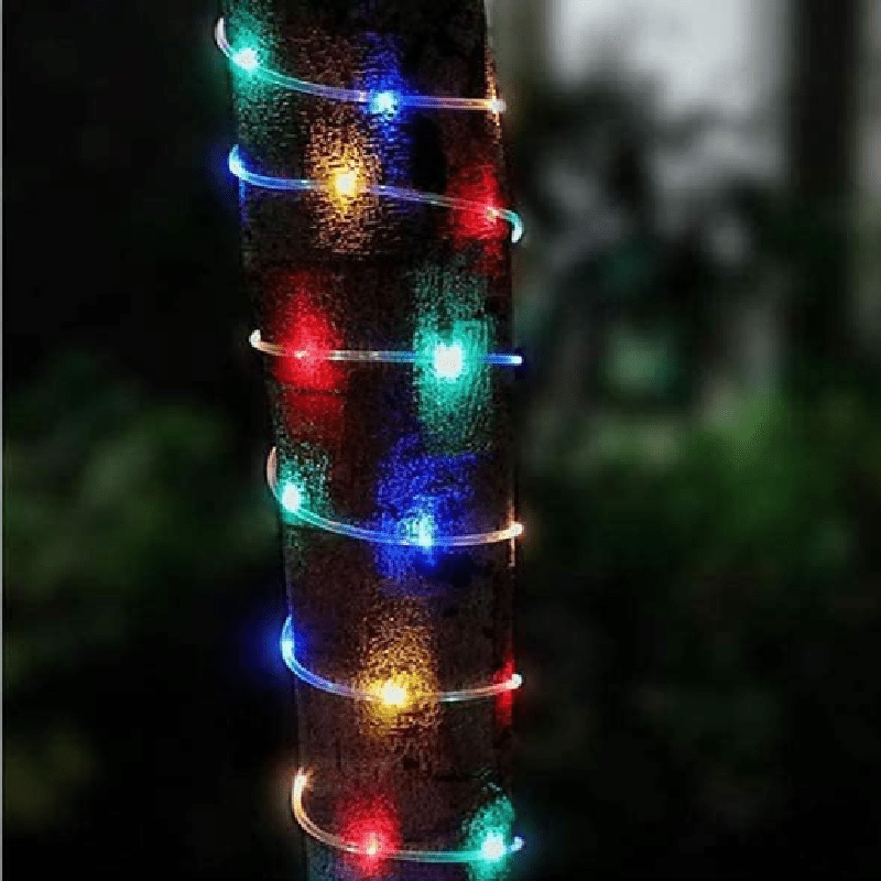 Solar Powered Pipe Shaped Fairy String Lights For Christmas Yard Party Outdoor Decoration Waterproo 2