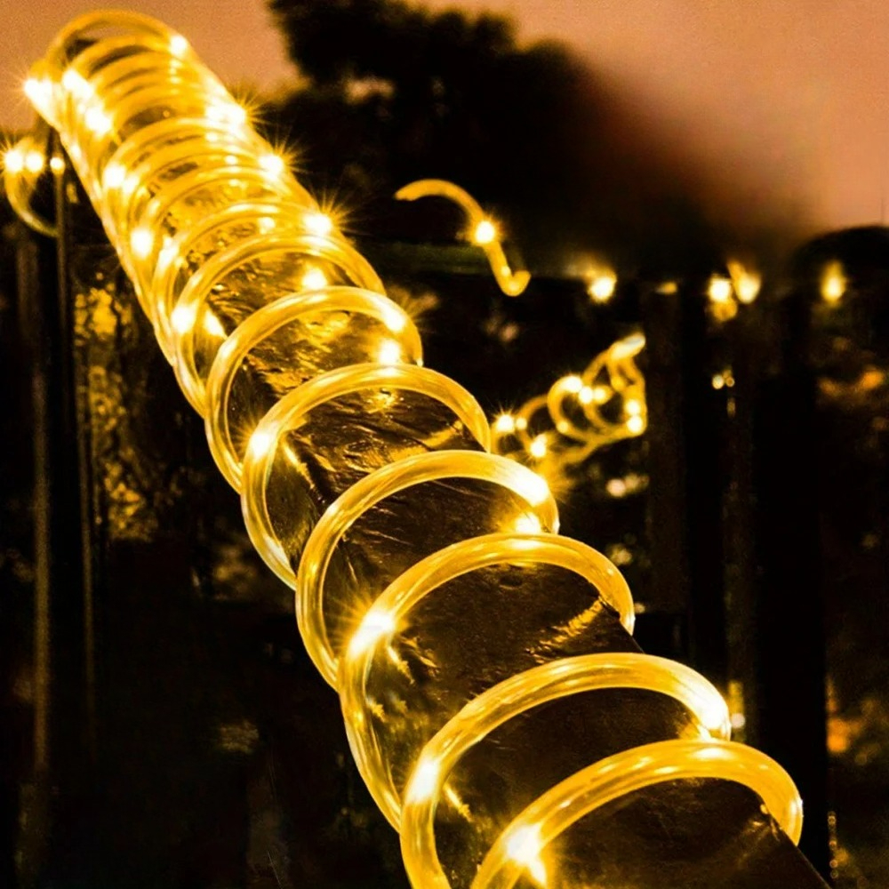 Solar Powered Pipe Shaped Fairy String Lights For Christmas Yard Party Outdoor Decoration Waterproo 4