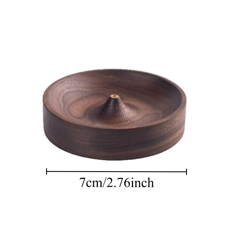 Solid Wood Incense Base Burner Handmade Tea Ceremony Round Incense Censer Agarwood Tray Holder For 4