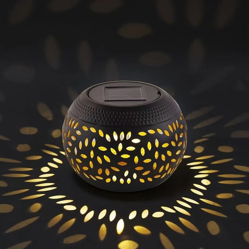 Solar Table Lights Outdoor Waterproof Metal Garden Projector Lamp Retro Gardening Lawn Atmosphere L 2