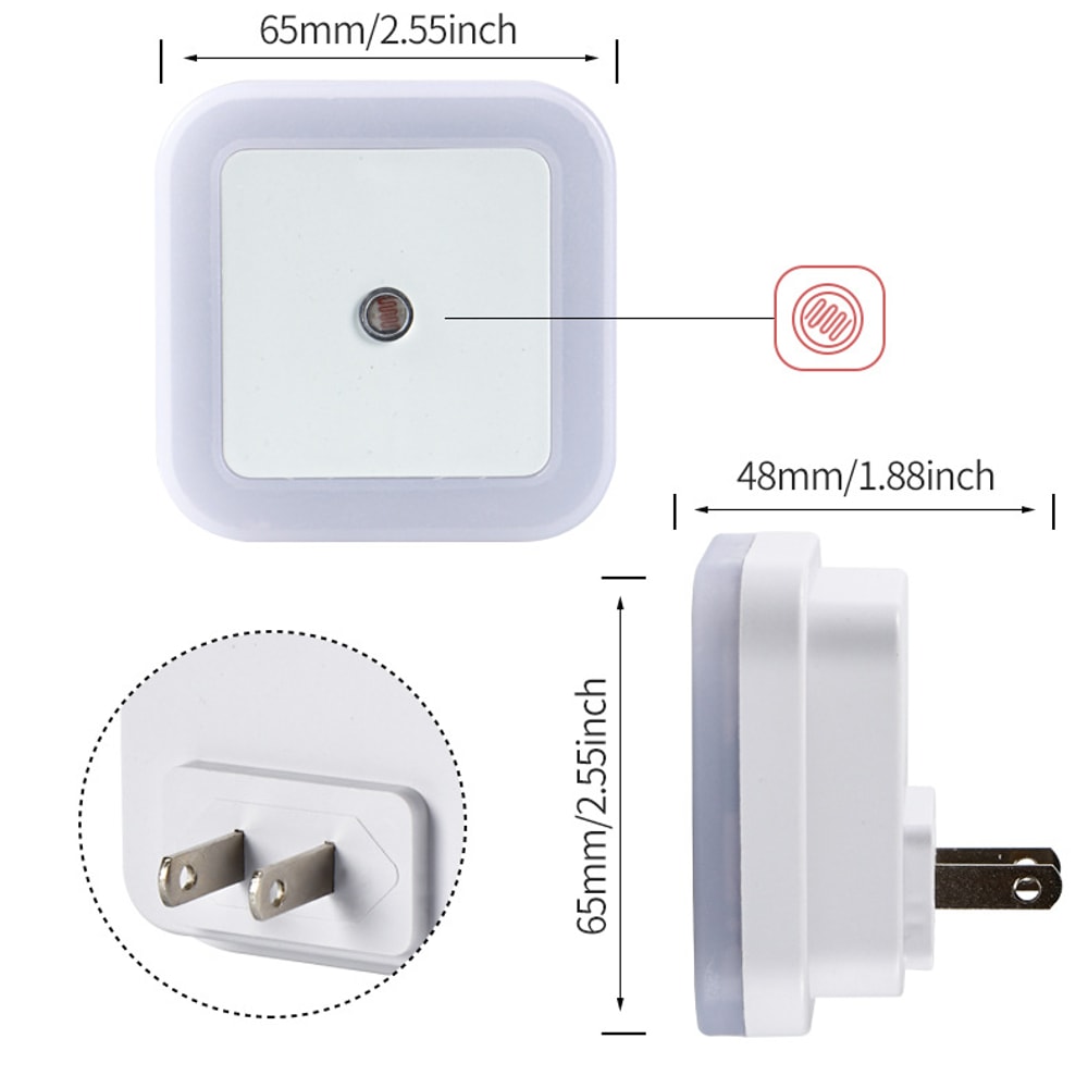 Plug Powered LED Night Light Mini Square Night Lights For Children Living Room Bedroom Corridor Kid 2