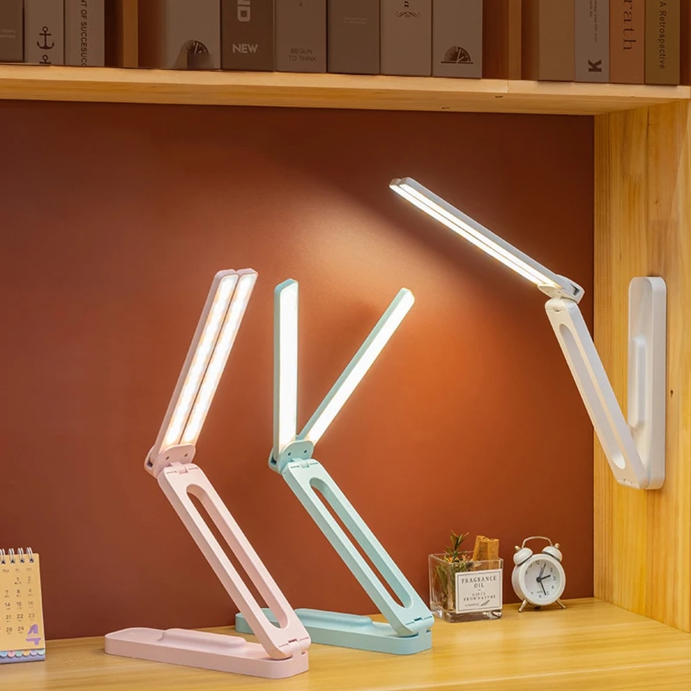 Multi functional Folding Reading Desktop Desk Lamp, Eye Protection LED Desk Light, Infinite Dimming for Bedroom