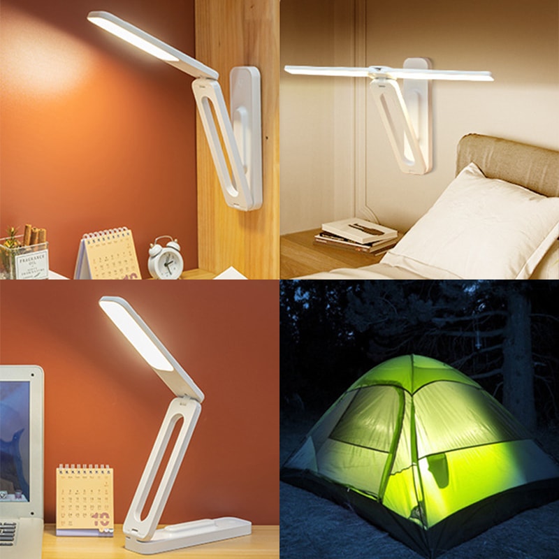Multi functional Folding Reading Desktop Desk Lamp, Eye Protection LED Desk Light, Infinite Dimming for Bedroom