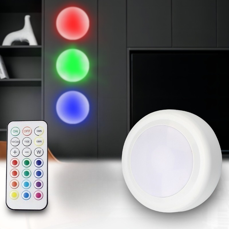 Mini LED Remote Control Night Light Party Night Festival Atmosphere Bedroom Wardrobe Cabinet Light 0