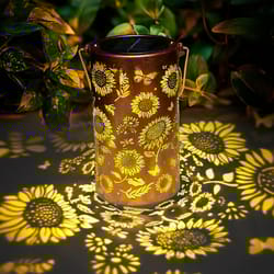 solar powered sunflower light, waterproof outdoor night pathway garden decor, shadow light for lawn patio