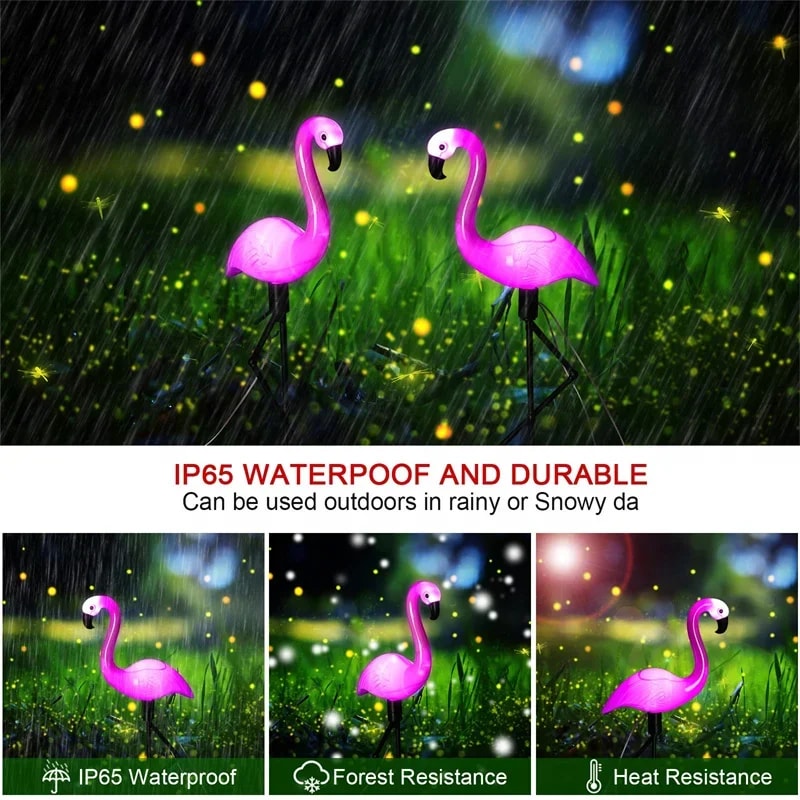 Flamingo Garden Led Stake, Waterproof LED Landscape Ground Lamp, Outdoor Solar Lights for Outdoor Pathway, Xmas Decor