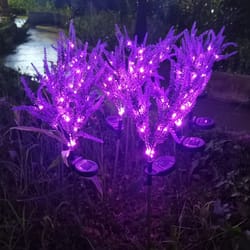 outdoor court yard simulation light, led solar lavender light, square lawn ground insertion, land scape flower light