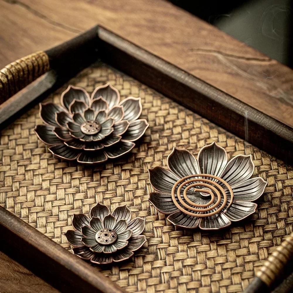 Lotus Incense Insertion Zen Line, Sandal wood Burner, Incense Plate Tray, Seat Accessories for Home Decor