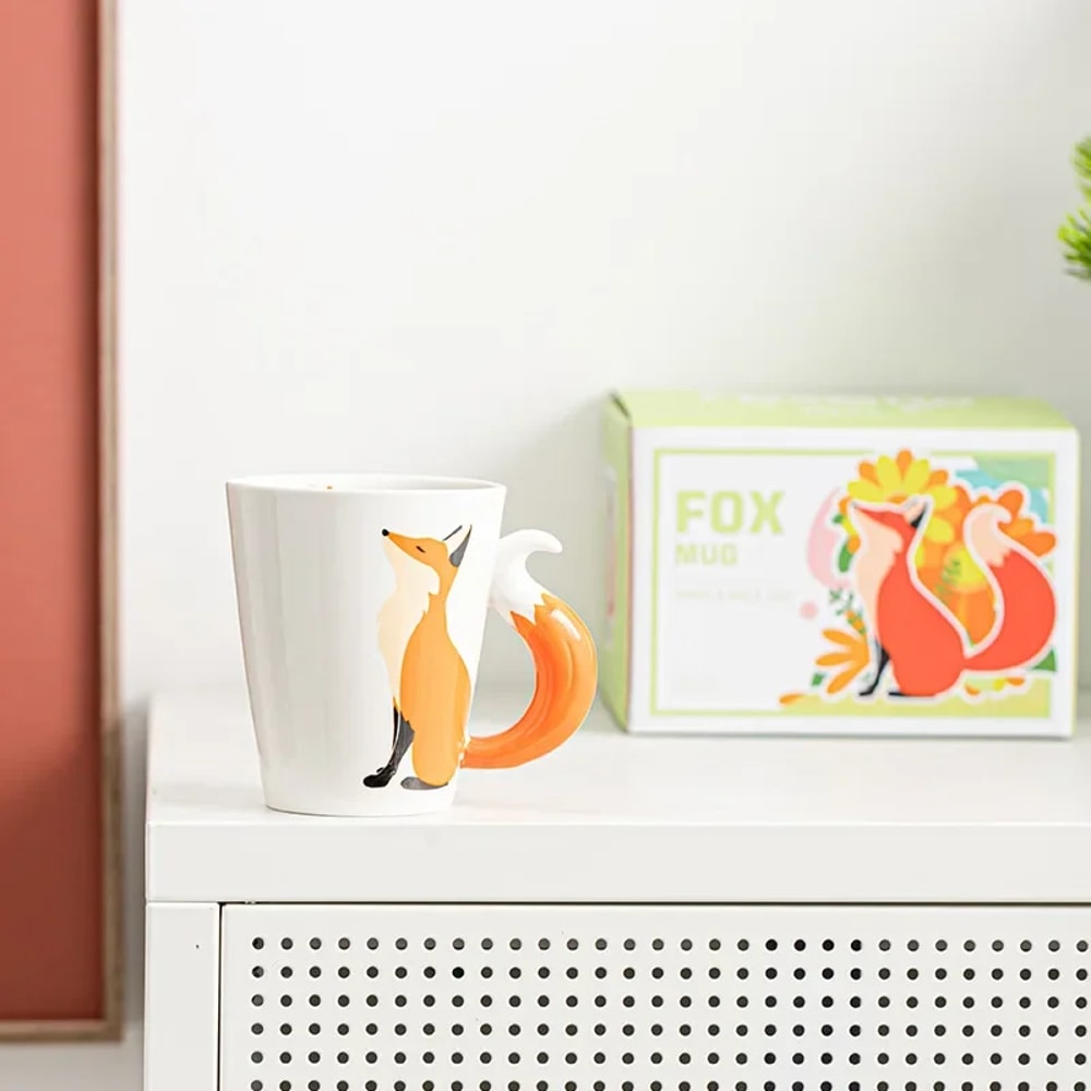 Creative Fox Cartoon Coffee Mugs Personalised Office Cup Animal Ceramic Mug Tea Cups Milk Mug 1