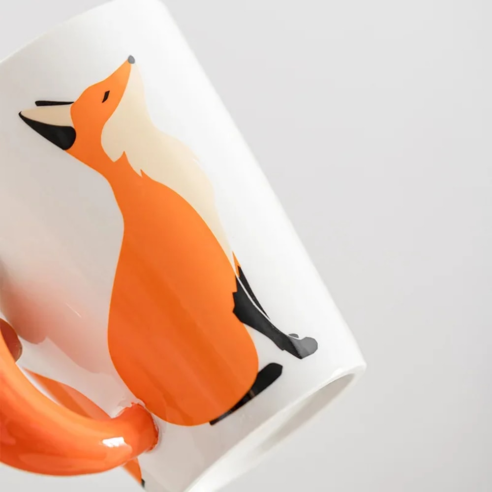 Creative Fox Cartoon Coffee Mugs Personalised Office Cup Animal Ceramic Mug Tea Cups Milk Mug 3