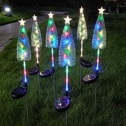 solar christmas tree led lights outdoor, waterproof solar lawn lamp for garden, courtyard, landscape
