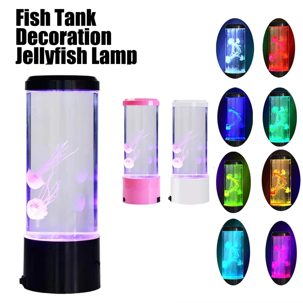 Jellyfish Lamp LED Night Light, Remote Control Color Changing Home Decoration Lights, Aquarium Birthday Gift for Kids