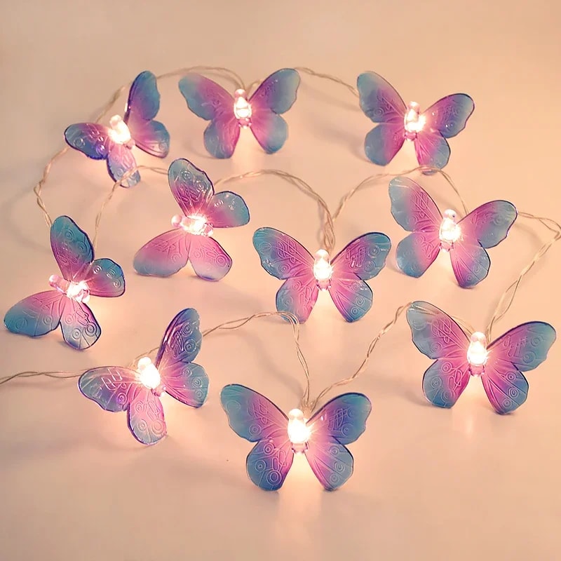 Butterfly Lights String Battery Powered Outdoor Fairy Night Lamp Room Garland Curtain For Girls Bir 0