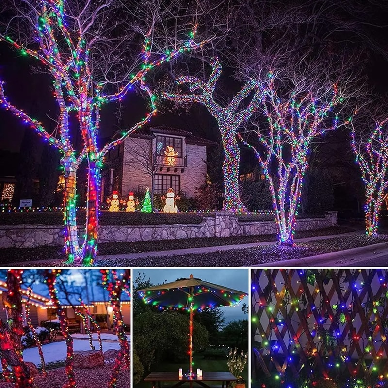 LED Solar String Lights Solar Powered Xmas Outdoor Lights Waterproof Starry Christmas Fairy Lights 2