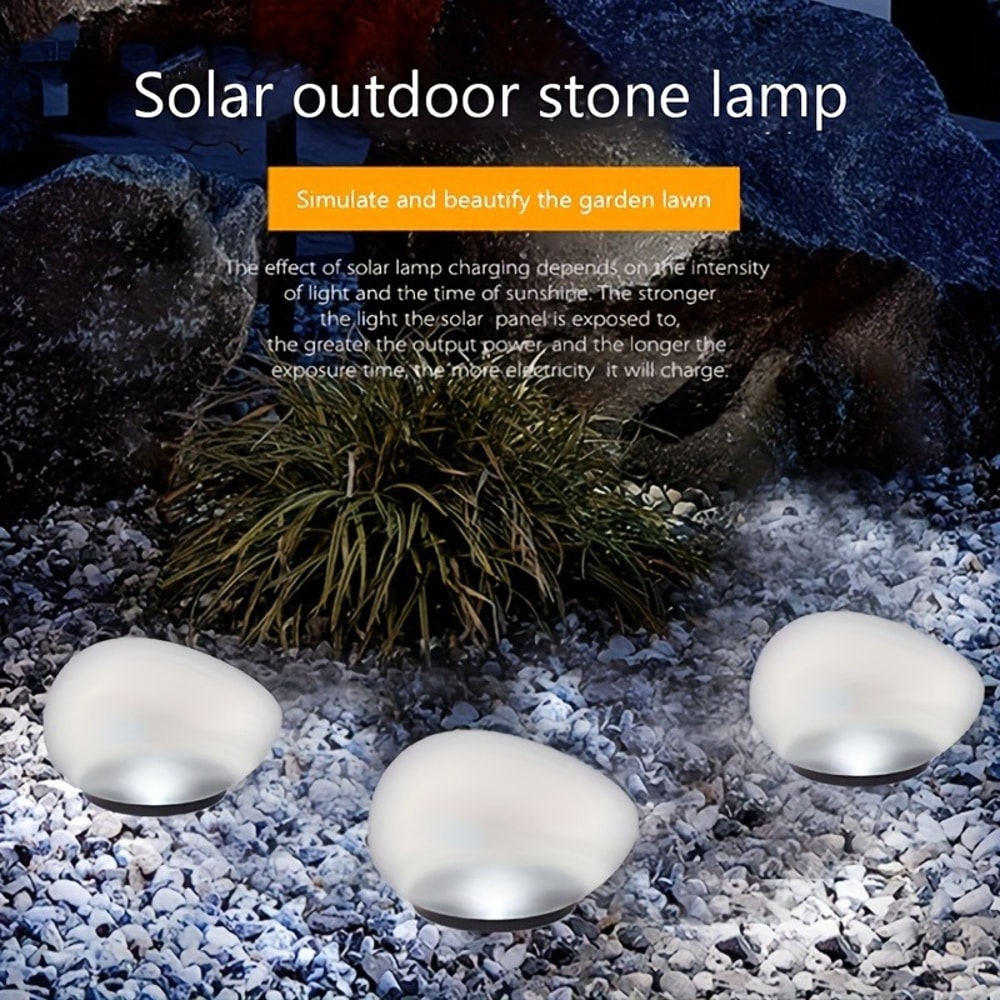Solar Stone Lights Outdoor Waterproof Solar Powered Rock Light Outdoor Landscaping Spotlights Solar 3