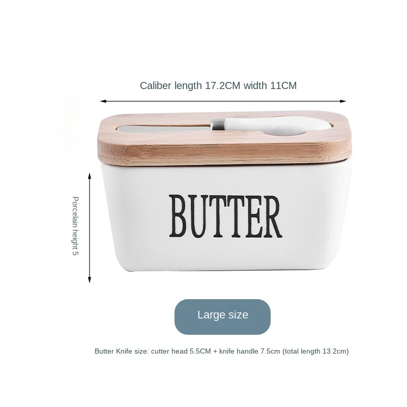 Butter Container Ceramic Box Sealed Storage Box For Cheese Butter Slicer With Knife Butter Dish For 7