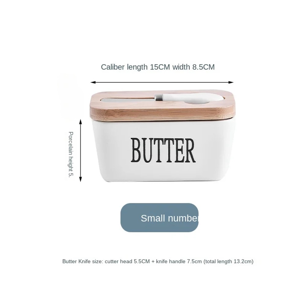 Butter Container Ceramic Box Sealed Storage Box For Cheese Butter Slicer With Knife Butter Dish For 5